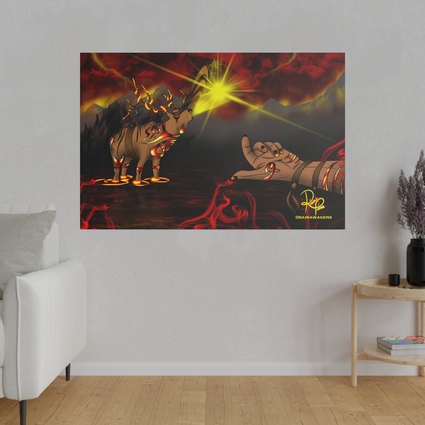 Ancestral Flame: The Fire Elk's Guiding Light