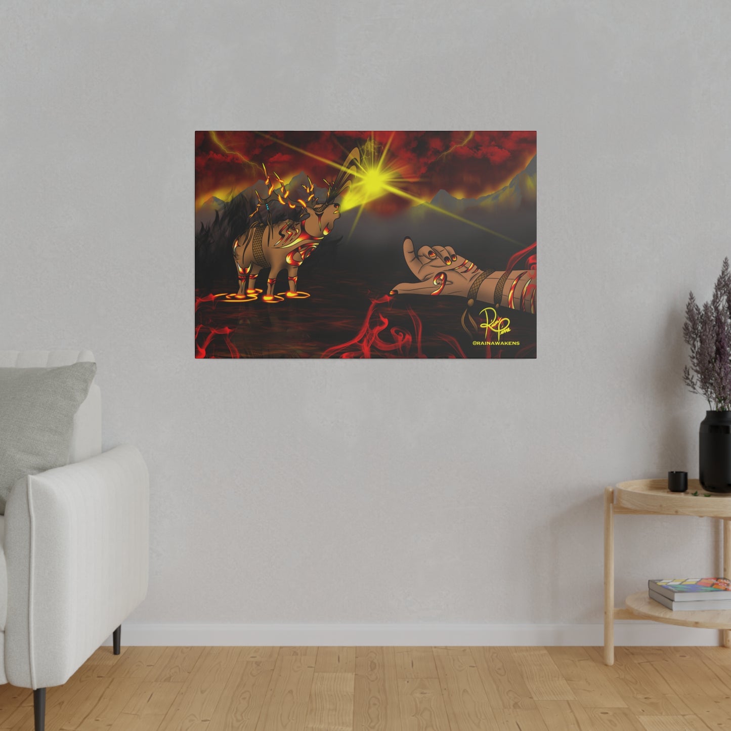 Ancestral Flame: The Fire Elk's Guiding Light
