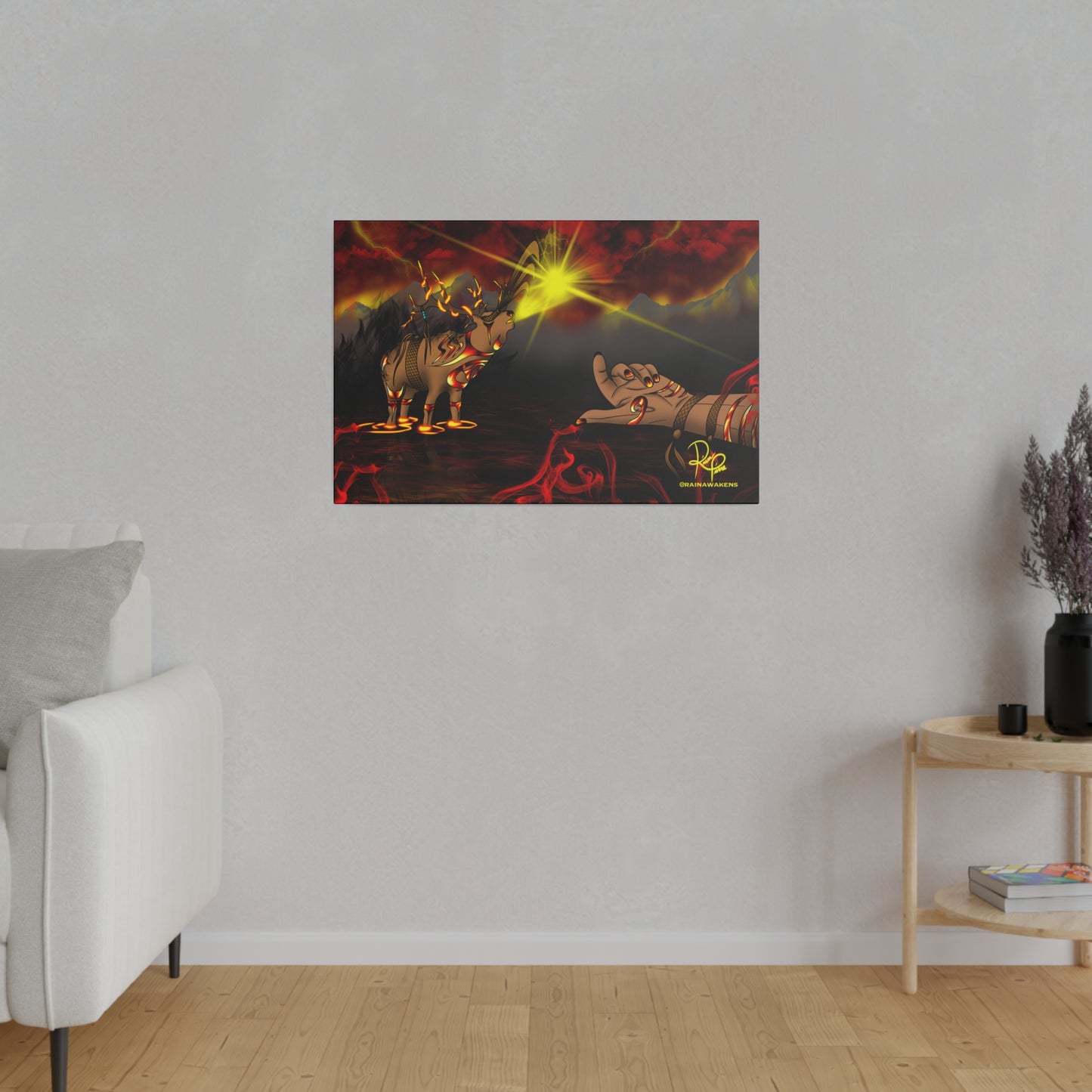 Ancestral Flame: The Fire Elk's Guiding Light